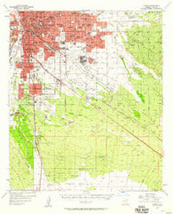 Tucson Arizona Historical topographic map, 1:62500 scale, 15 X 15 Minute, Year 1957