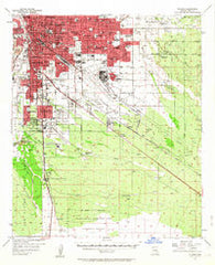 Tucson Arizona Historical topographic map, 1:62500 scale, 15 X 15 Minute, Year 1957
