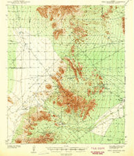 Vekol Mountains Arizona Historical topographic map, 1:62500 scale, 15 X 15 Minute, Year 1942