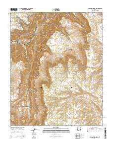 Vulcans Throne SW Arizona Current topographic map, 1:24000 scale, 7.5 X 7.5 Minute, Year 2014