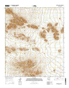 Waterman Peak Arizona Current topographic map, 1:24000 scale, 7.5 X 7.5 Minute, Year 2014