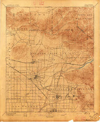 Anaheim California Historical topographic map, 1:62500 scale, 15 X 15 Minute, Year 1896