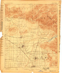 Anaheim California Historical topographic map, 1:62500 scale, 15 X 15 Minute, Year 1898