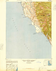 Ano Nuevo California Historical topographic map, 1:62500 scale, 15 X 15 Minute, Year 1942