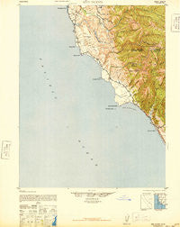 Ano Nuevo California Historical topographic map, 1:62500 scale, 15 X 15 Minute, Year 1942