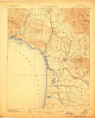 Arroyo Grande California Historical topographic map, 1:62500 scale, 15 X 15 Minute, Year 1897