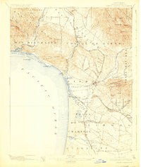 Arroyo Grande California Historical topographic map, 1:62500 scale, 15 X 15 Minute, Year 1897