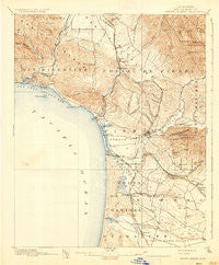 Arroyo Grande California Historical topographic map, 1:62500 scale, 15 X 15 Minute, Year 1897