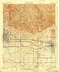 Azusa California Historical topographic map, 1:24000 scale, 7.5 X 7.5 Minute, Year 1939