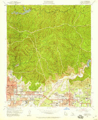 Azusa California Historical topographic map, 1:24000 scale, 7.5 X 7.5 Minute, Year 1953