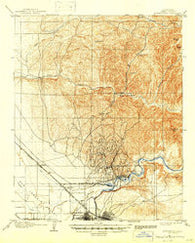 Bakersfield California Historical topographic map, 1:62500 scale, 15 X 15 Minute, Year 1906