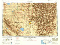 Bakersfield California Historical topographic map, 1:250000 scale, 1 X 2 Degree, Year 1955