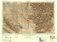 Bakersfield California Historical topographic map, 1:250000 scale, 1 X 2 Degree, Year 1956