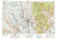 Bakersfield California Historical topographic map, 1:250000 scale, 1 X 2 Degree, Year 1962