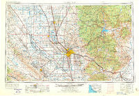 Bakersfield California Historical topographic map, 1:250000 scale, 1 X 2 Degree, Year 1962