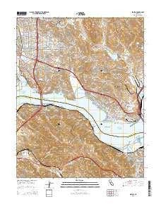 Benicia California Current topographic map, 1:24000 scale, 7.5 X 7.5 Minute, Year 2015