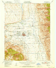 Bishop California Historical topographic map, 1:62500 scale, 15 X 15 Minute, Year 1951