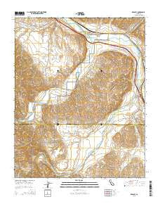 Bradley California Current topographic map, 1:24000 scale, 7.5 X 7.5 Minute, Year 2015