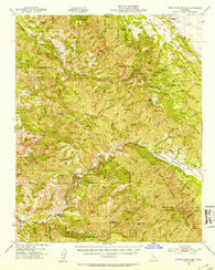 Branch Mtn California Historical topographic map, 1:62500 scale, 15 X 15 Minute, Year 1952