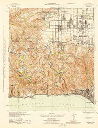 Calabasas California Historical topographic map, 1:62500 scale, 15 X 15 Minute, Year 1944