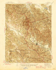Calistoga California Historical topographic map, 1:62500 scale, 15 X 15 Minute, Year 1945