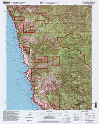 Cape San Martin California Historical topographic map, 1:24000 scale, 7.5 X 7.5 Minute, Year 1995