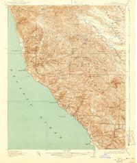 Cape San Martin California Historical topographic map, 1:62500 scale, 15 X 15 Minute, Year 1921