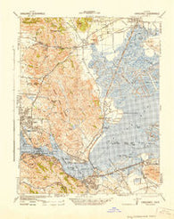 Carquinez California Historical topographic map, 1:62500 scale, 15 X 15 Minute, Year 1942