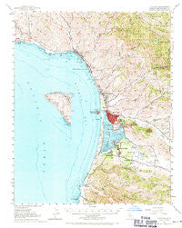 Cayucos California Historical topographic map, 1:62500 scale, 15 X 15 Minute, Year 1951