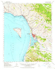 Cayucos California Historical topographic map, 1:62500 scale, 15 X 15 Minute, Year 1951