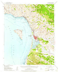 Cayucos California Historical topographic map, 1:62500 scale, 15 X 15 Minute, Year 1951