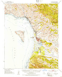 Cayucos California Historical topographic map, 1:62500 scale, 15 X 15 Minute, Year 1951