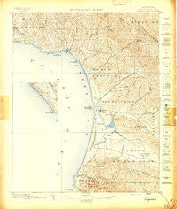 Cayucos California Historical topographic map, 1:62500 scale, 15 X 15 Minute, Year 1897