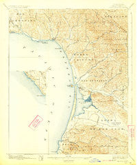 Cayucos California Historical topographic map, 1:62500 scale, 15 X 15 Minute, Year 1897