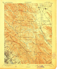 Concord California Historical topographic map, 1:62500 scale, 15 X 15 Minute, Year 1897