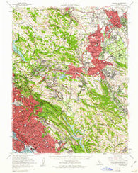 Concord California Historical topographic map, 1:62500 scale, 15 X 15 Minute, Year 1959