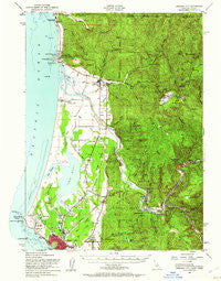 Crescent City California Historical topographic map, 1:62500 scale, 15 X 15 Minute, Year 1952