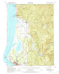 Crescent City California Historical topographic map, 1:62500 scale, 15 X 15 Minute, Year 1952
