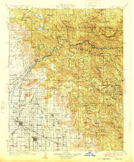 Dinuba California Historical topographic map, 1:125000 scale, 30 X 30 Minute, Year 1924