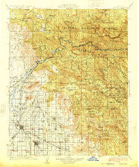 Dinuba California Historical topographic map, 1:125000 scale, 30 X 30 Minute, Year 1924