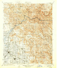 Dinuba California Historical topographic map, 1:125000 scale, 30 X 30 Minute, Year 1924