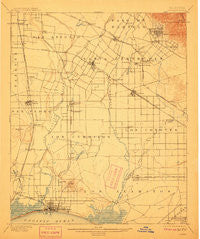 Downey California Historical topographic map, 1:62500 scale, 15 X 15 Minute, Year 1902