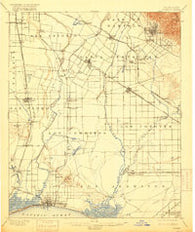 Downey California Historical topographic map, 1:62500 scale, 15 X 15 Minute, Year 1902