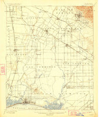 Downey California Historical topographic map, 1:62500 scale, 15 X 15 Minute, Year 1902