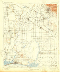 Downey California Historical topographic map, 1:62500 scale, 15 X 15 Minute, Year 1902