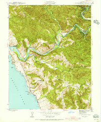 Duncans Mills California Historical topographic map, 1:24000 scale, 7.5 X 7.5 Minute, Year 1943