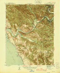 Duncans Mills California Historical topographic map, 1:31680 scale, 7.5 X 7.5 Minute, Year 1945
