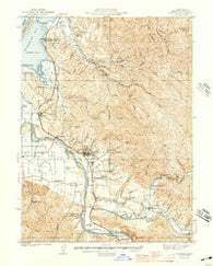 Fortuna California Historical topographic map, 1:62500 scale, 15 X 15 Minute, Year 1944