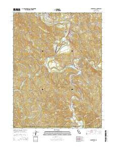 Garberville California Current topographic map, 1:24000 scale, 7.5 X 7.5 Minute, Year 2015