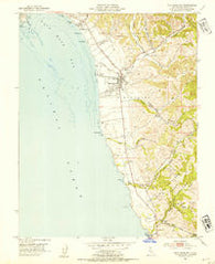 Half Moon Bay California Historical topographic map, 1:24000 scale, 7.5 X 7.5 Minute, Year 1952